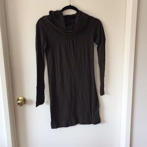 Dark green cowl neck dress